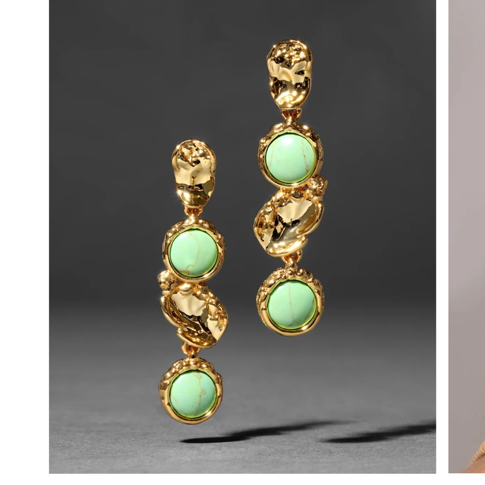 ALEXIS BITTAR • Brut Mojave Coin Linear Post Earrings